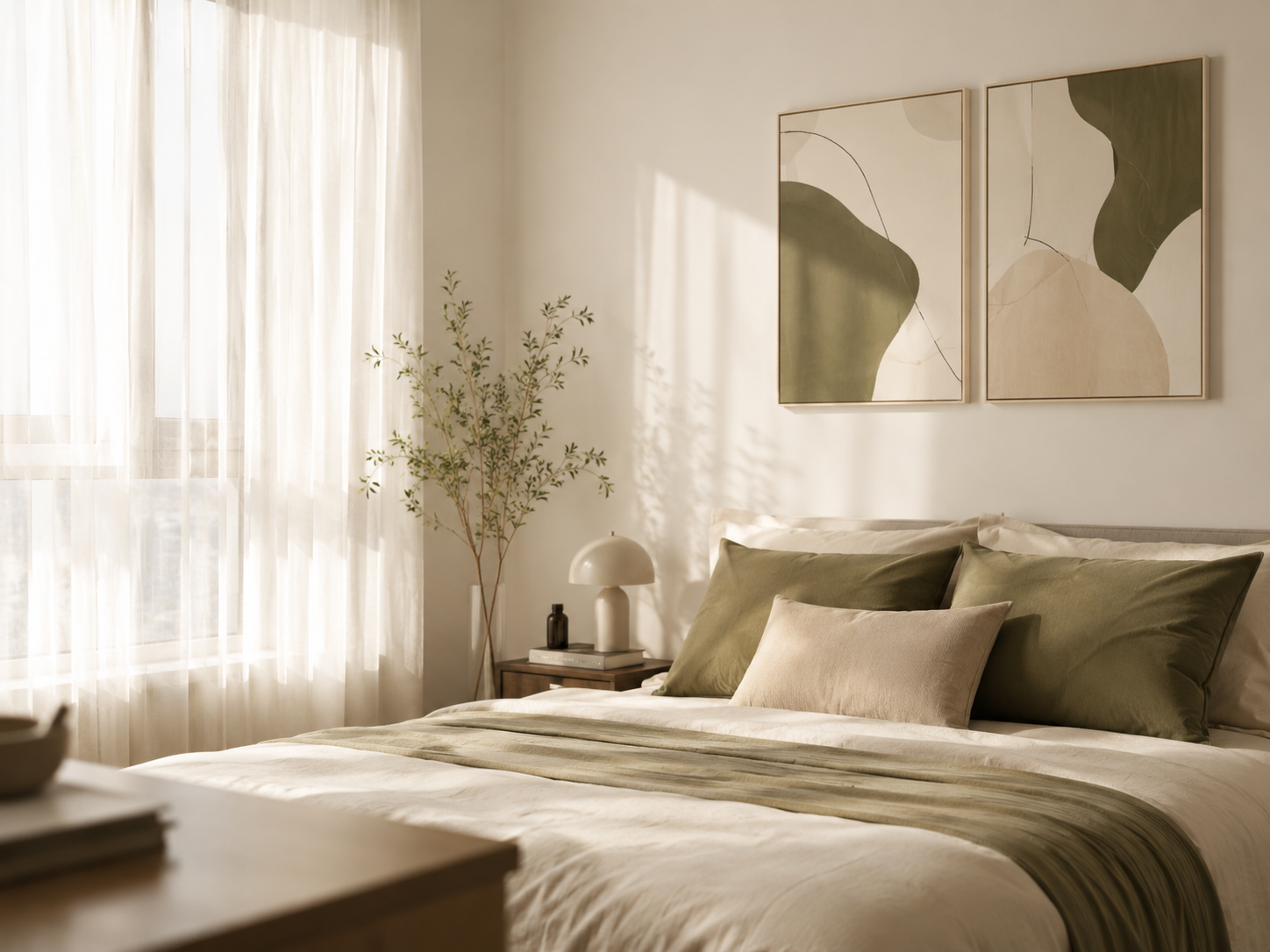 decor-phong-ngu-kieu-han-quoc-voi-rem-voan-va-tranh-canvas