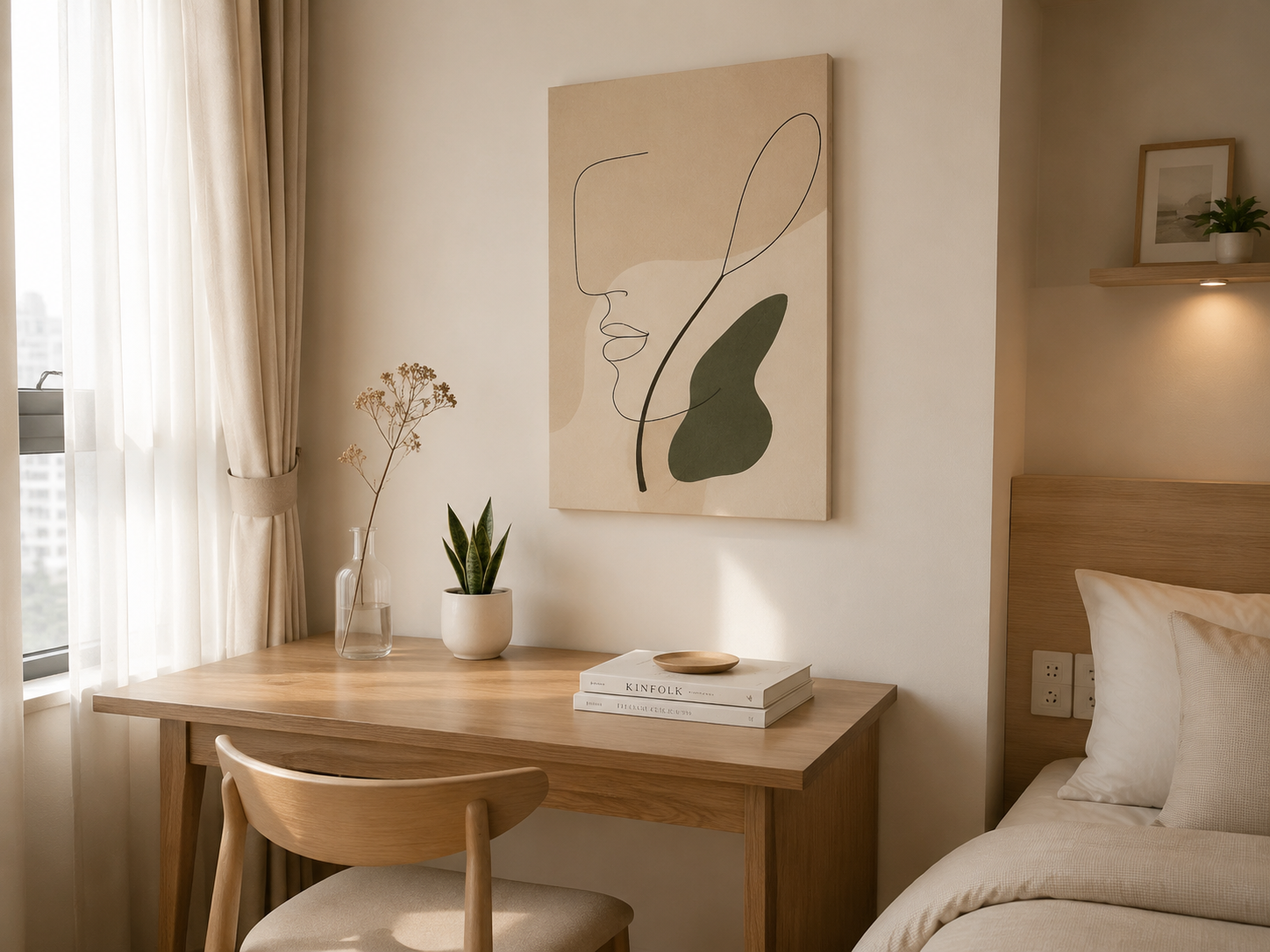 goc-ban-hoc-decor-tranh-canvas-lo-hoa-thuy-tinh-va-cay-xanh