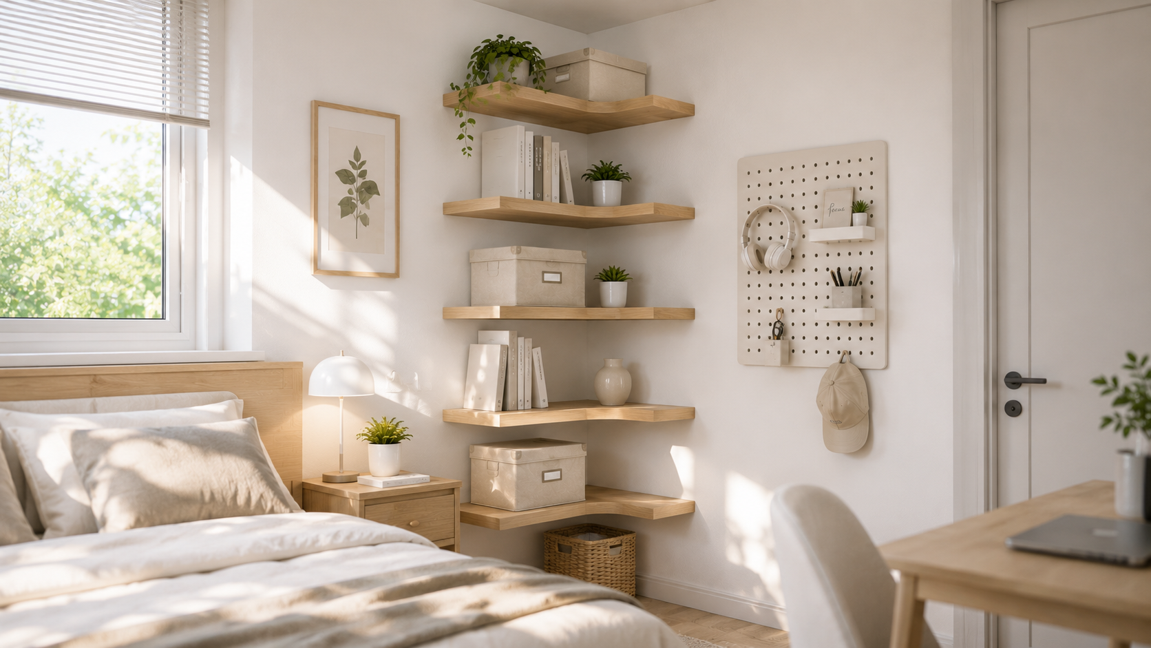 Cách Tận Dụng Góc Tường Để Tăng Không Gian Lưu Trữ Trong Phòng Ngủ Nhỏ
